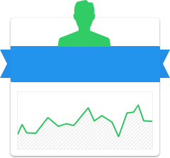 a green line graph and a person icon