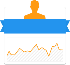 an orange line graph and a person icon