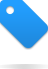 a blue icon of a tag